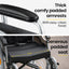 EQUIPMED 24 Inch Portable Folding Wheelchair 24" Mobility Wheel Chair Alloy, Senior Elderly Aid