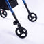 EQUIPMED 4 Wheel Lightweight Rollator Walker, Aluminium Frame, Seat, Carry Bag, for Seniors, Blue