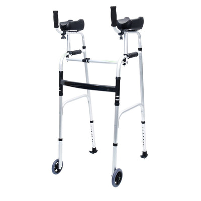 Orthonica Folding Rollator Walker Aluminium Adjustable Handles With Cane Box